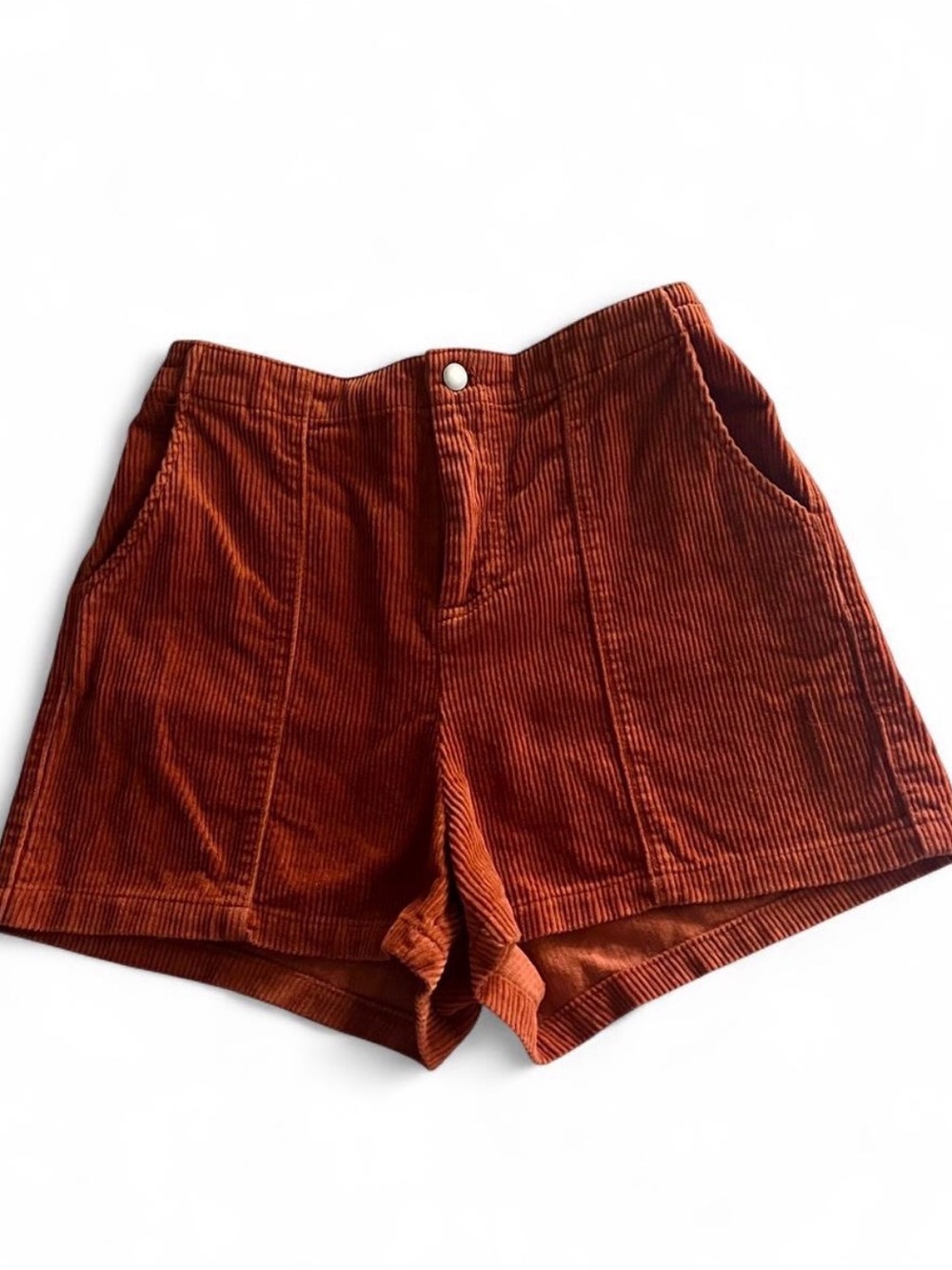 Wild Fable Rust Orange Corduroy High-Waisted Shorts, medium